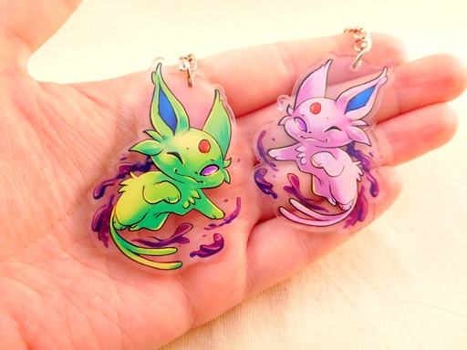 Pokemon Eeveelution Holo Acrylic Charms Leafeon