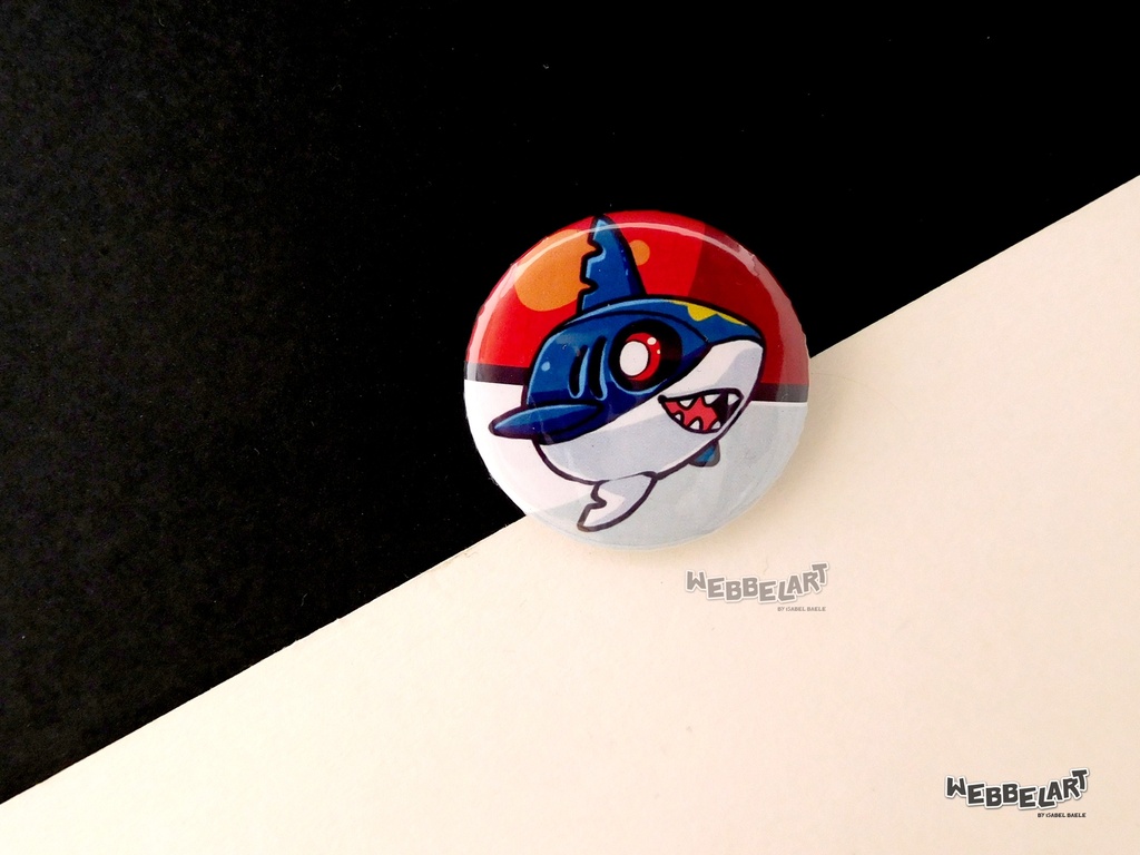 Button - Sharpedo - 38mm Badge - #319