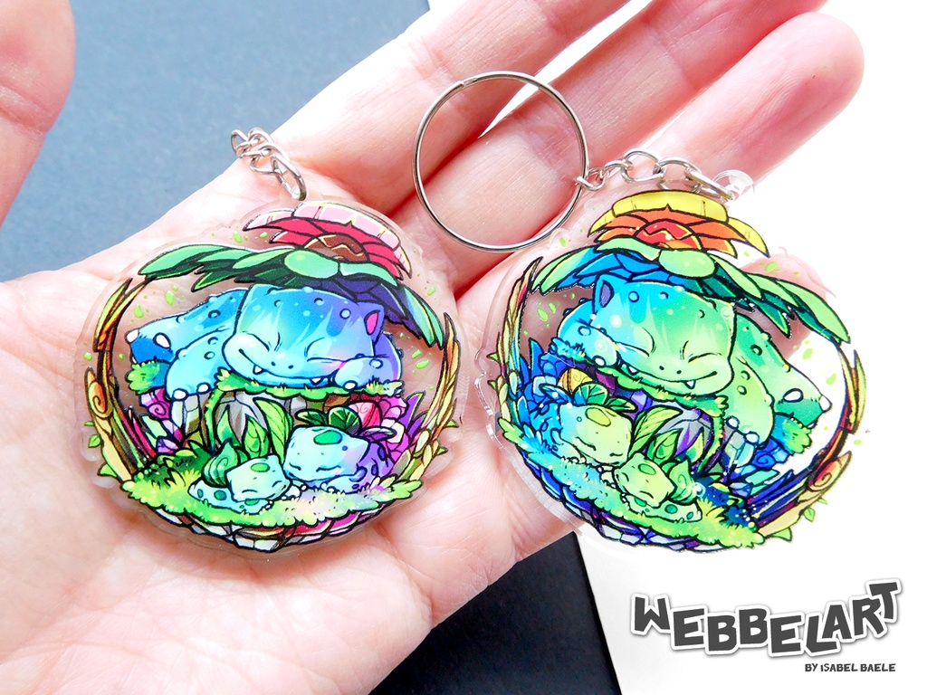 Pokemon Bulbasaur Family - Acrylic keychain