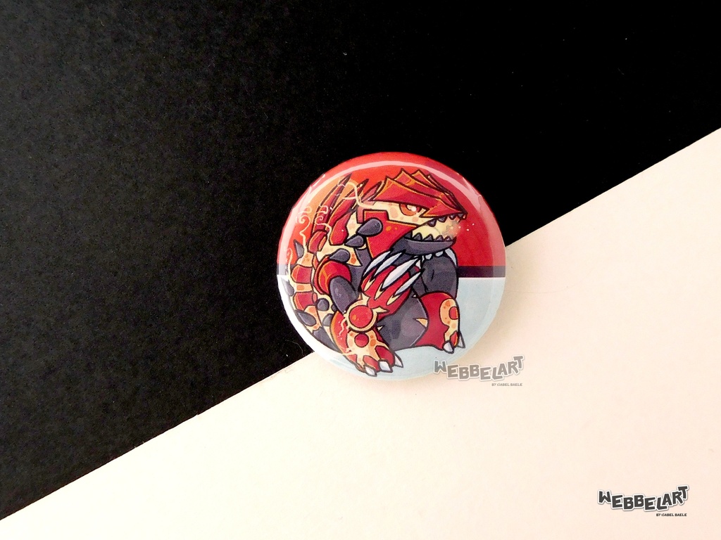 Button - Groudon - 38mm Badge - #383 (Button)
