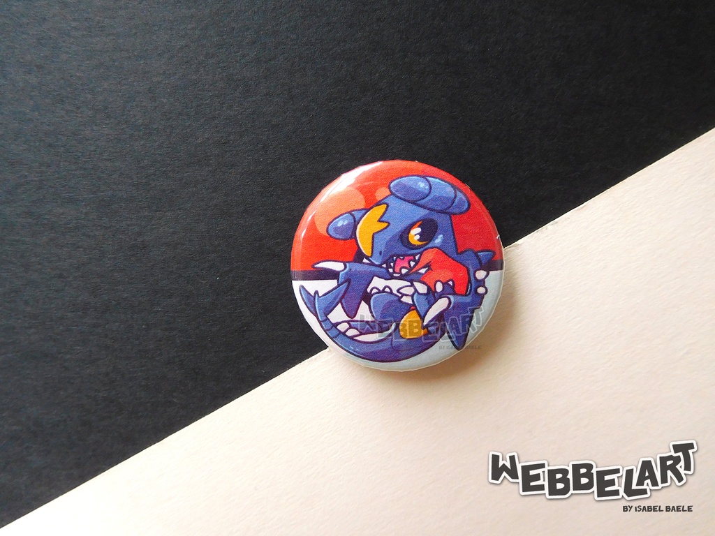 Button - Garchomp - 38mm Badge - #445