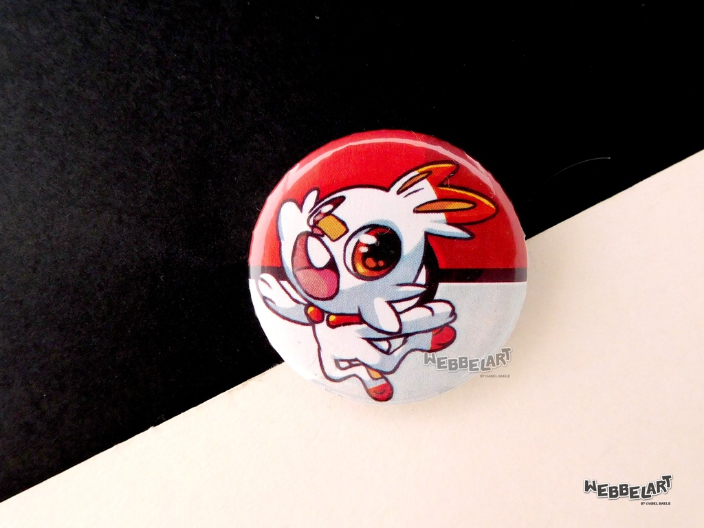 Button - Scorbunny - 38mm Badge - #813 (Button)