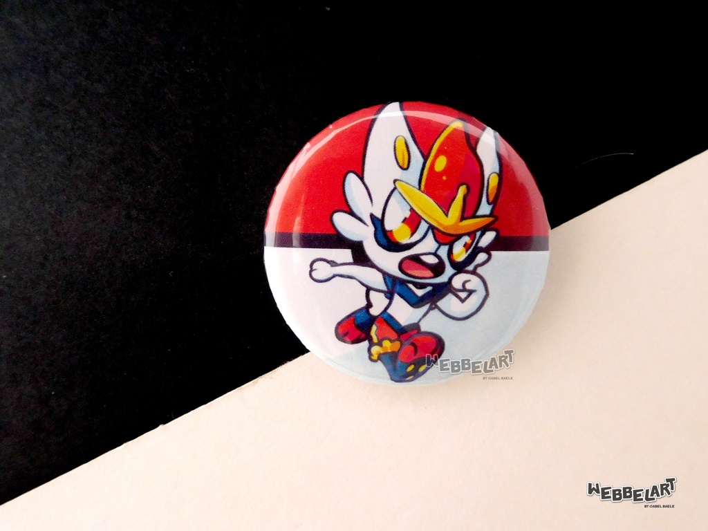 Button - Cinderace - 38mm Badge - #815 (Button)
