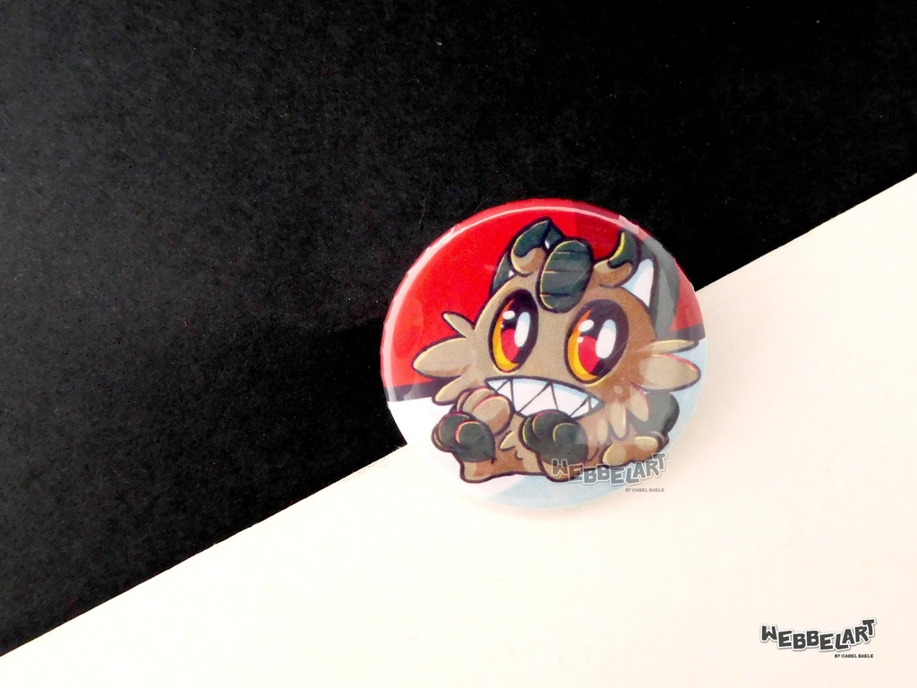 Button - Meowth Galarian - 38mm Badge - #052 (Button)