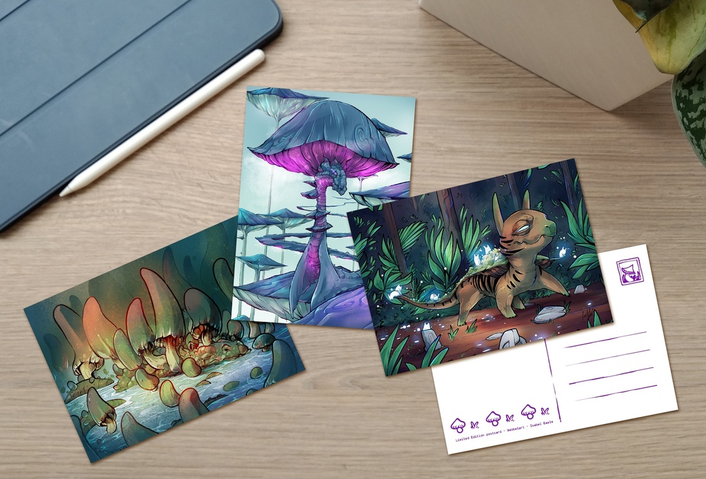 Postcard set - Mushroom Dragons - Limited Edition