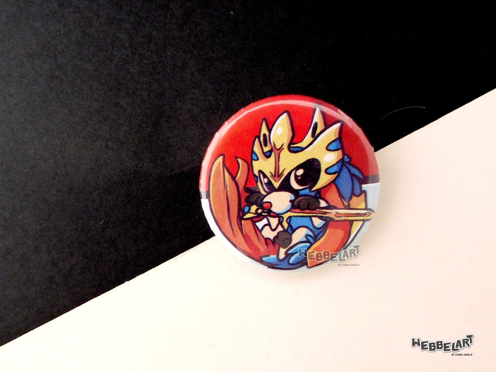 Button - Zacian - 38mm Badge - #888 (Button)