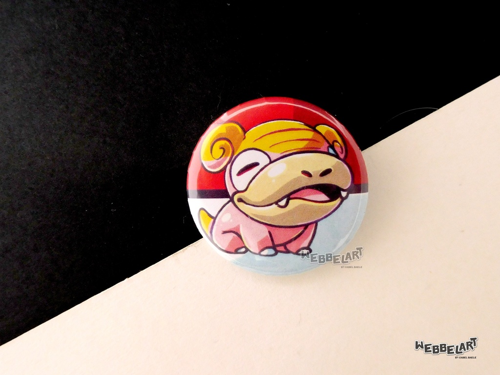 Button - Slowpoke Galarian - 38mm Badge - #079 (Button)