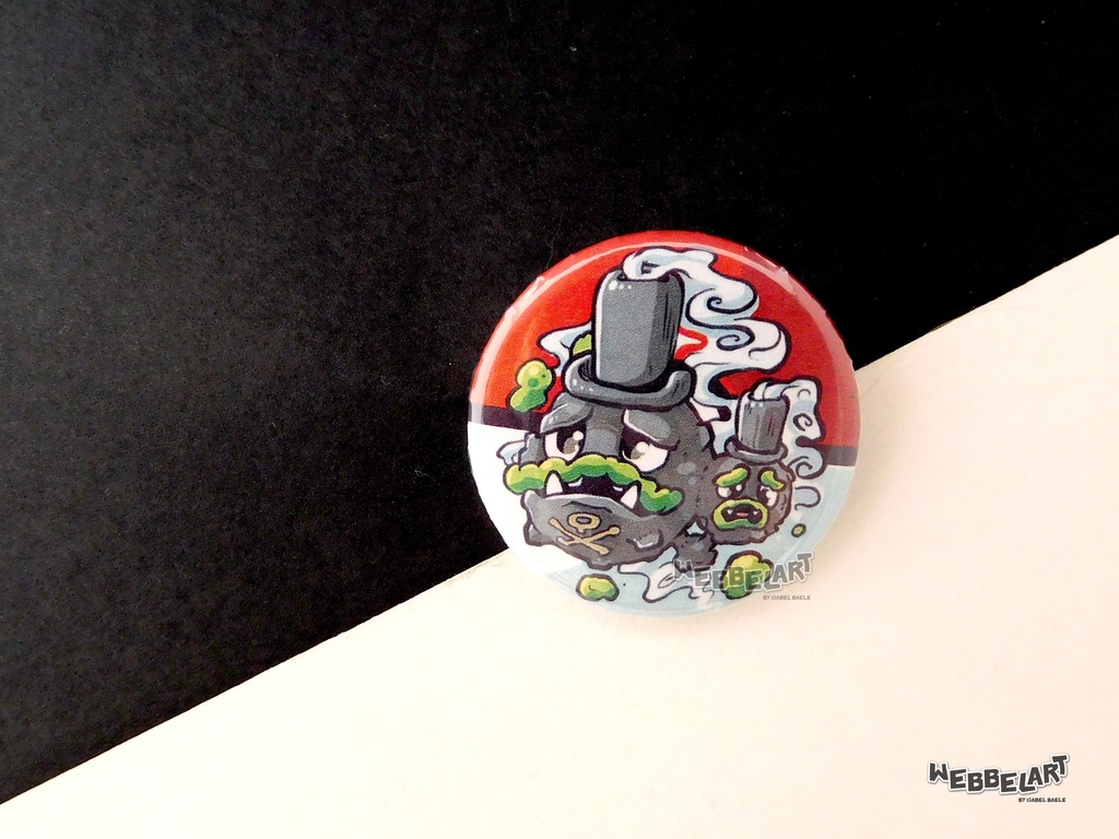 Button - Weezing Galarian - 38mm Badge - #110 (Button)