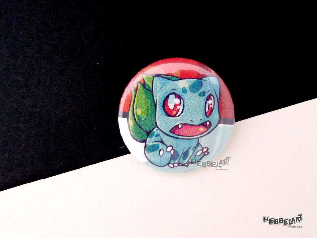 Button - Bulbasaur - 38mm Badge - #001 (Button)