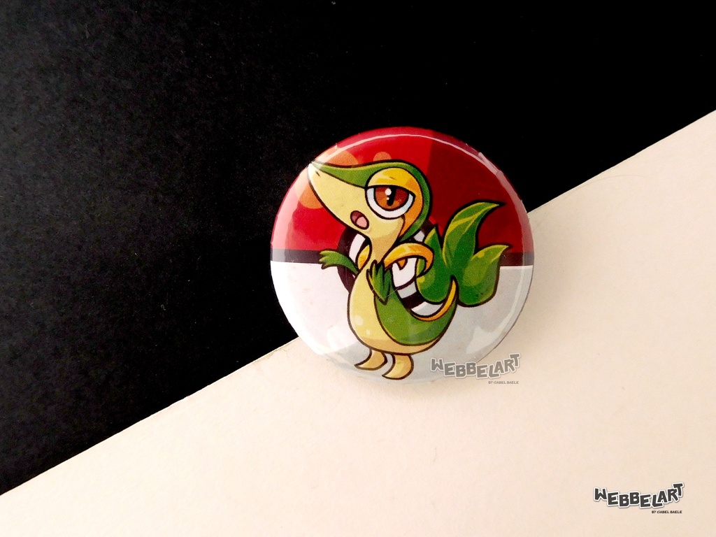 Button - Snivy - 38mm Badge - #495 (Button)