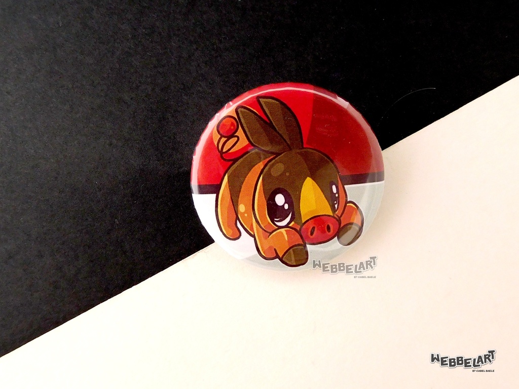 Button - Tepig - 38mm Badge - #498 (Button)