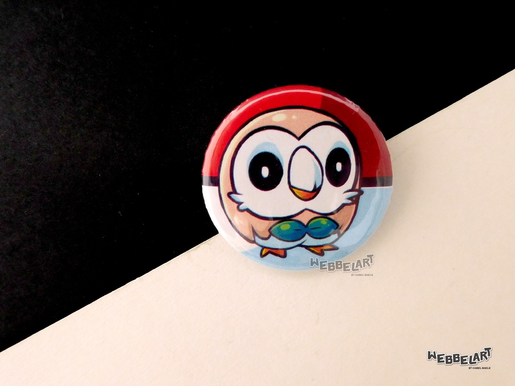 Button - Rowlet- 38mm Badge - #722 (Button)