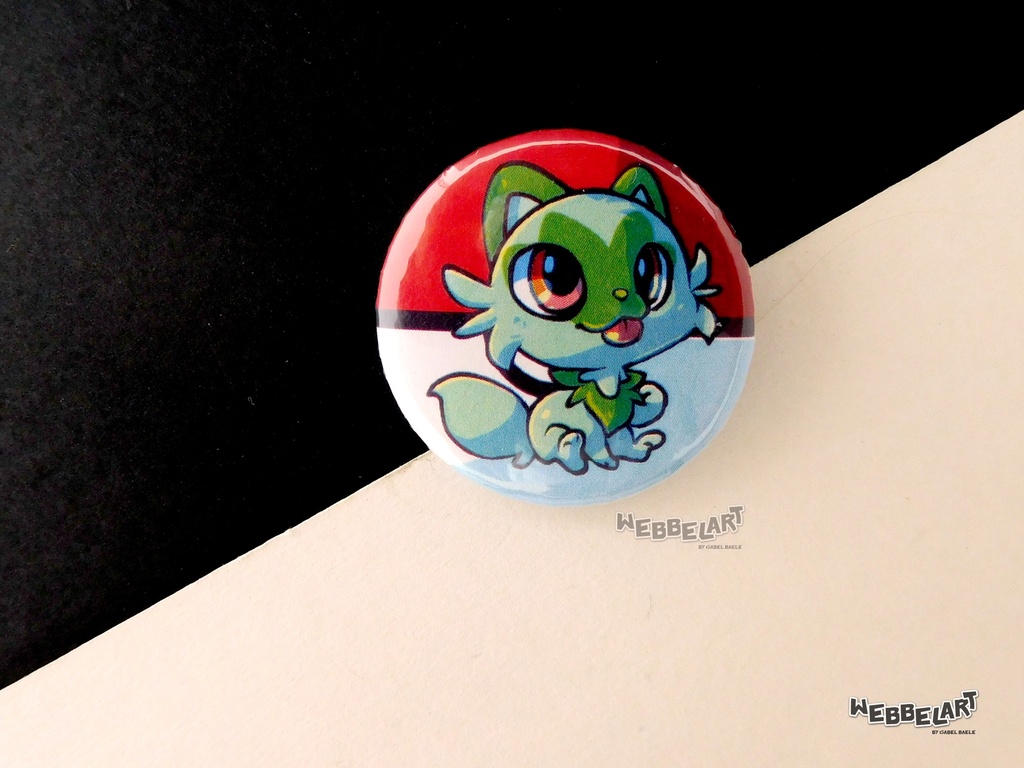 Button - Sprigatito - 38mm Badge - #906 (Button)