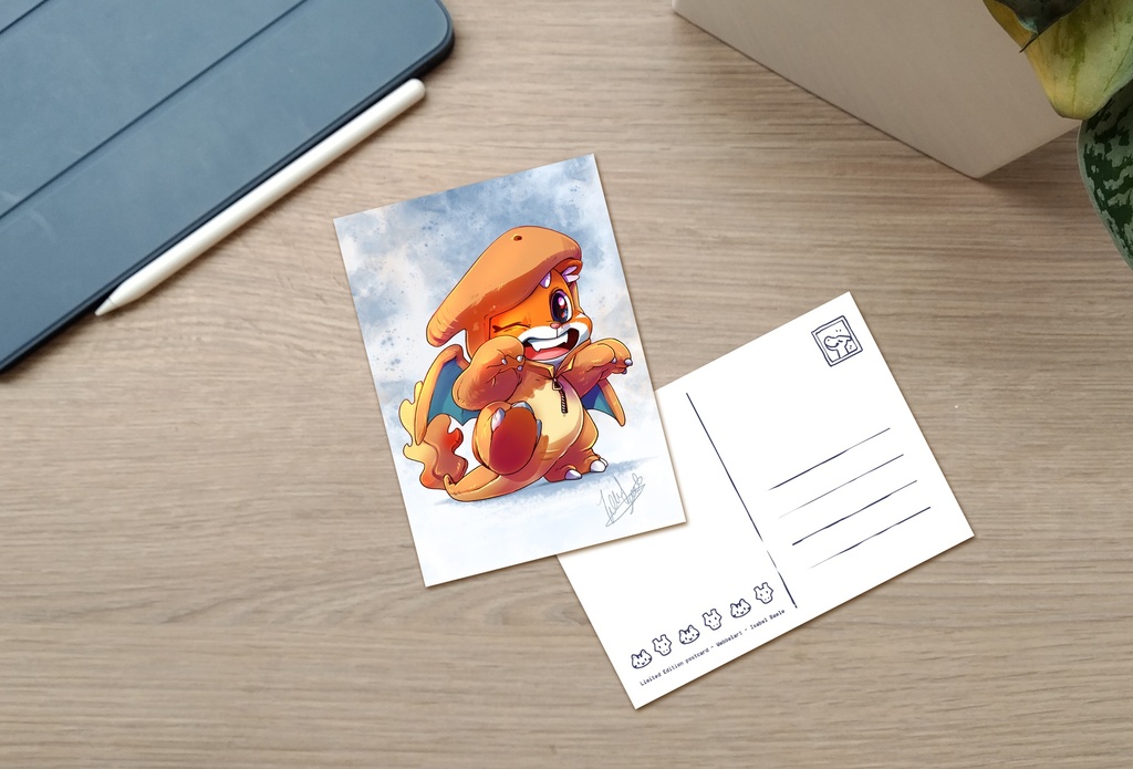 Postcard Cosplay Kitty - Charizard pokemon - Limited Edition