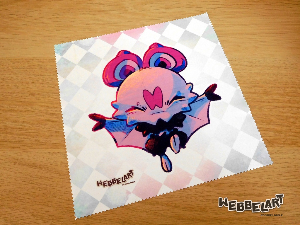 Lens cleaning cloth pokemon Flying Noibat - microfiber cloth for glasses and screens - Webbelart