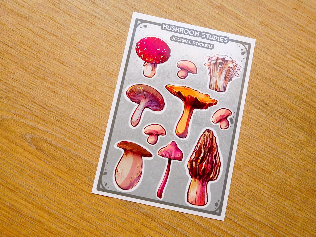 Mushroom Studies - Journal Stickers - Stickersheet