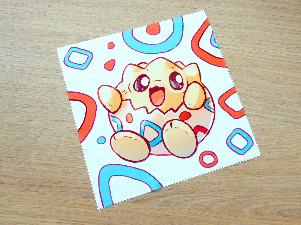 Lens cleaning cloth pokemon Togepi - microfiber cloth for glasses and screens - Webbelart
