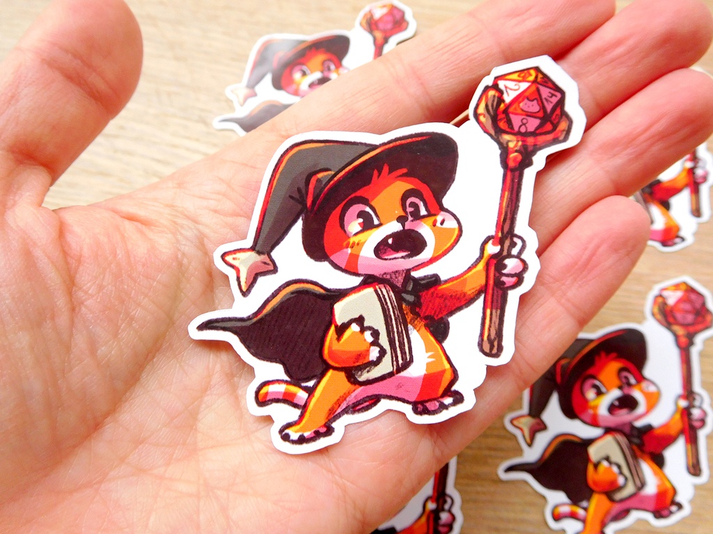 Cosplay Kitty - Dungeons and Dragons - magic user - Sticker