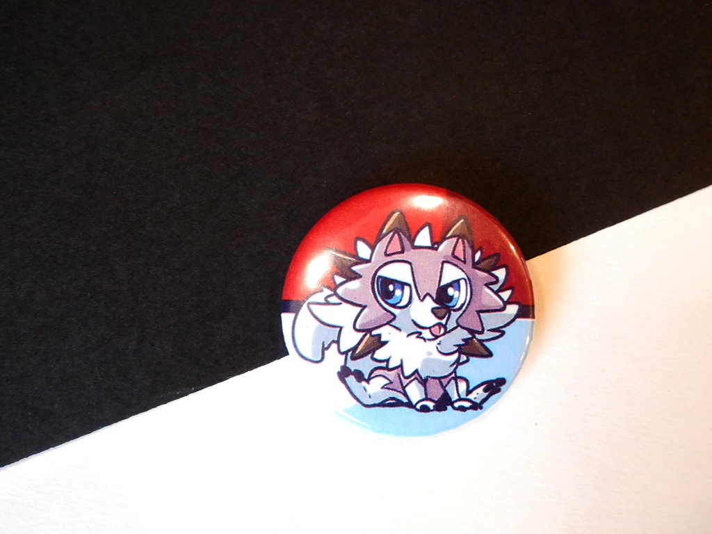 Button - Lycanroc - 38mm Badge - #745