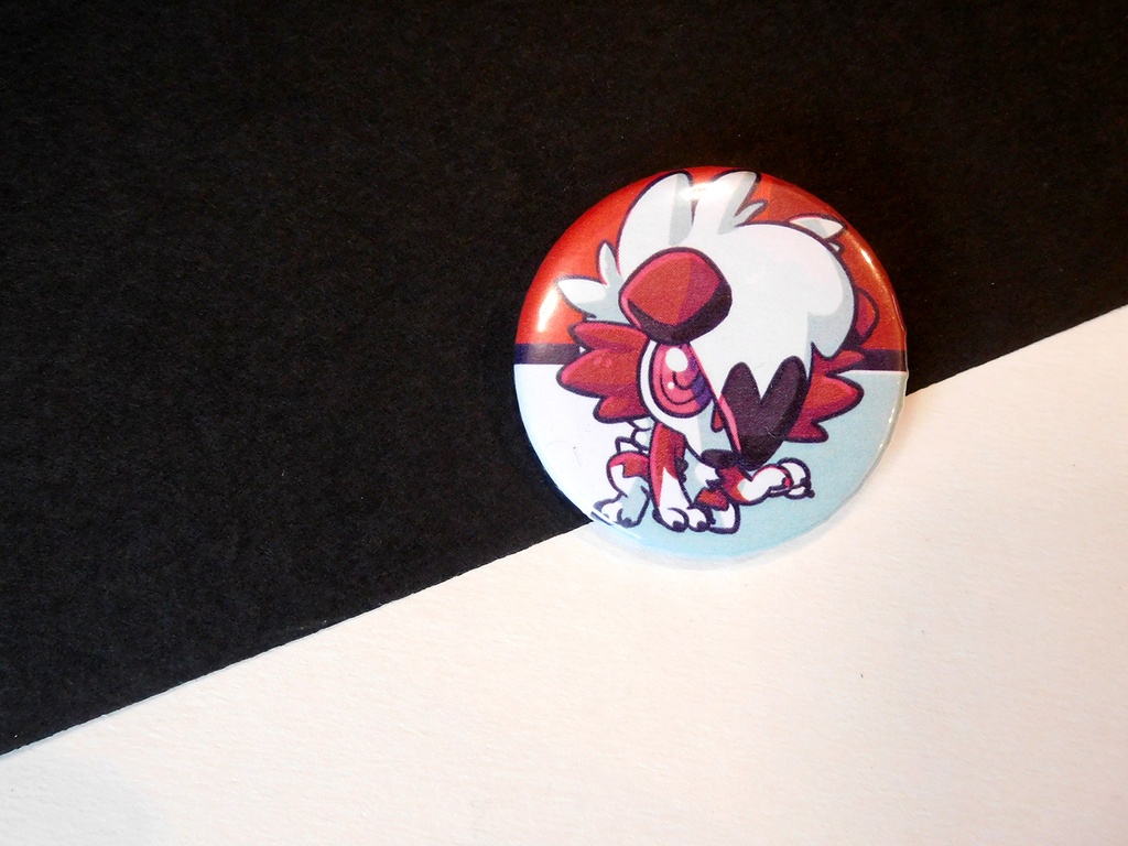 Button - Lycanroc Midnight Form - 38mm Badge - #745 (Button)