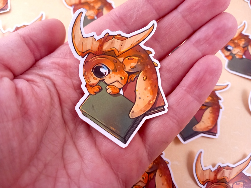 Book Hoarder Dragon - Sticker