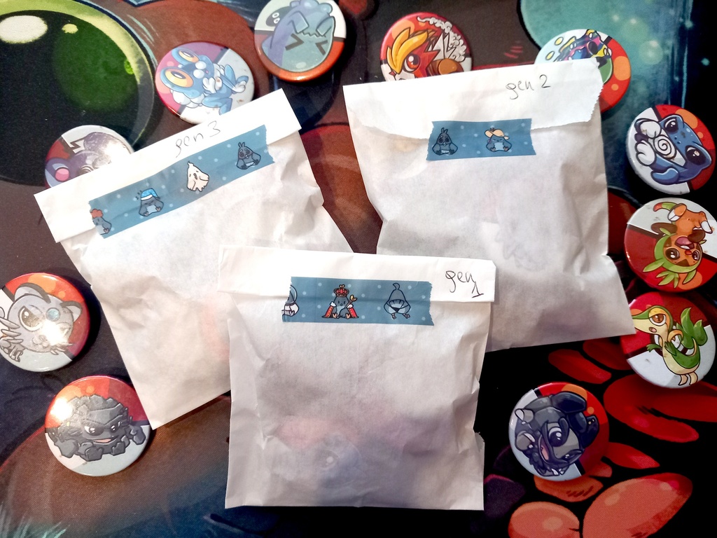 Mystery Bag - Pokemon buttons (B-grade) (generation 1)