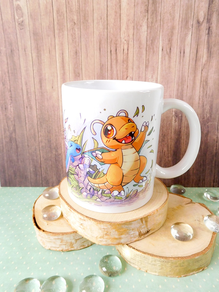 Dragonite evolution line fanart mug -pokemon - Webbelart