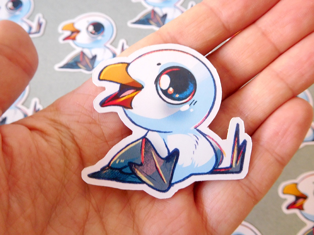 Cute sitting Seagull - Sticker