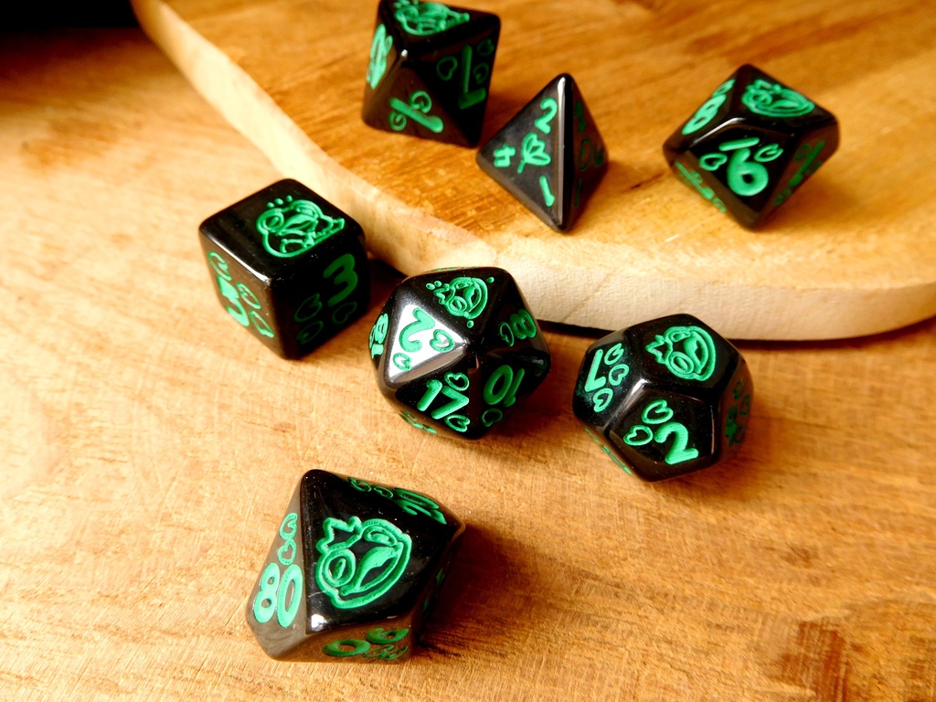 Dice Set - Green Frog