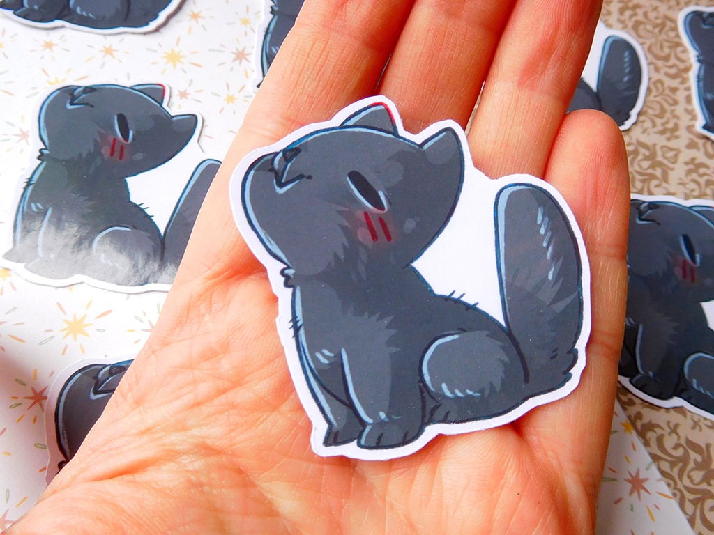 Black kitty sticker
