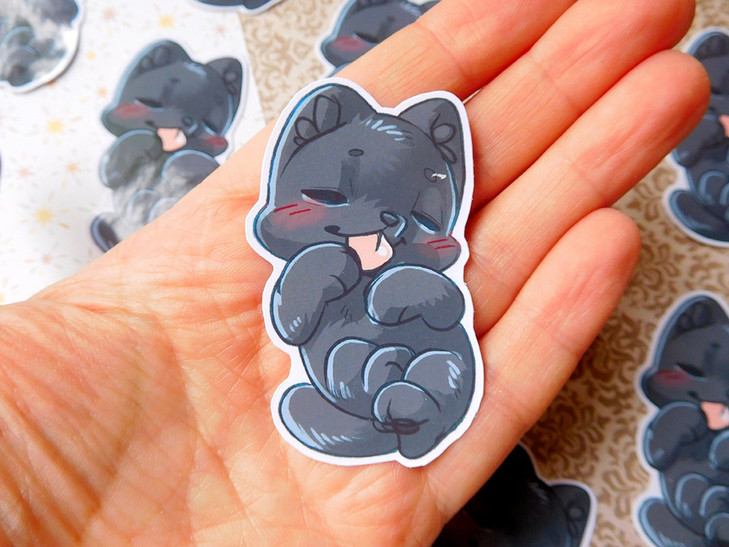 Black kitty sticker