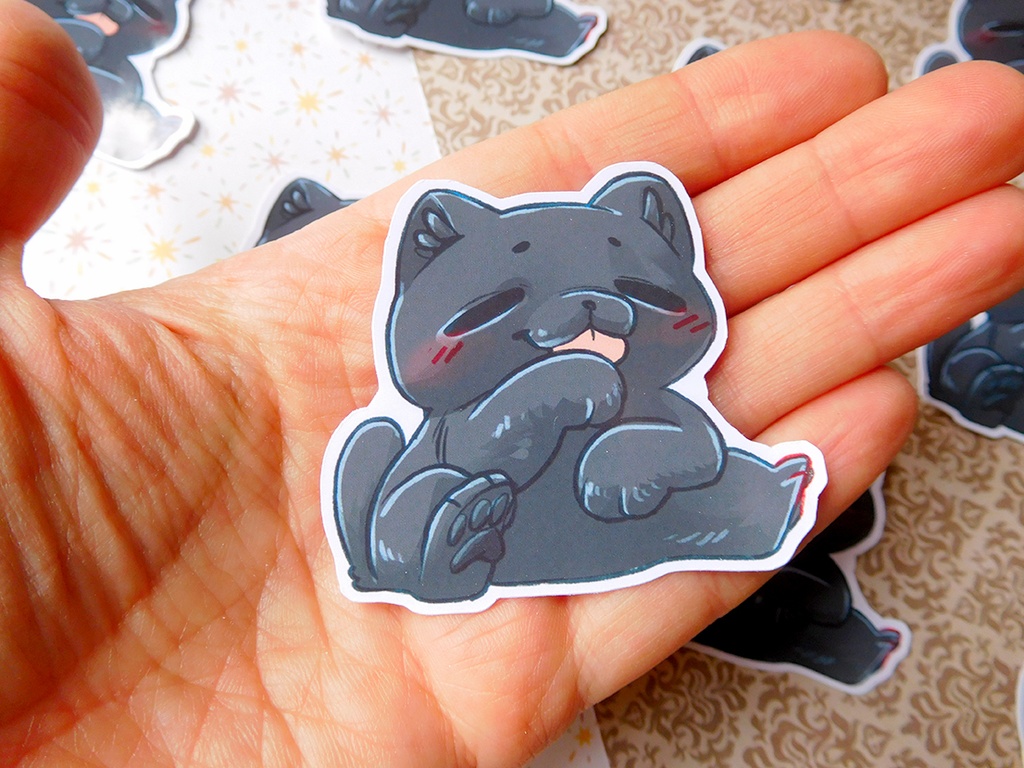 Black kitty sticker