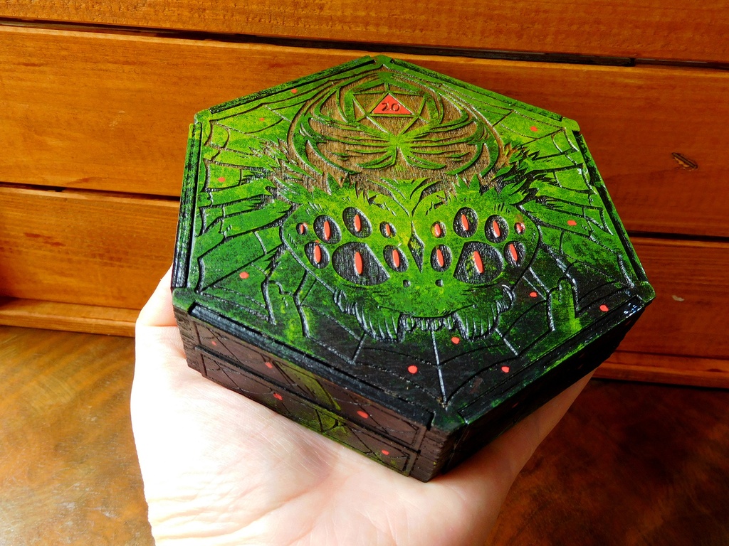 Dice Tray - Mossy Spider