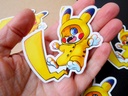 Cosplay Kitty Pikachu Onesie Vinyl Sticker