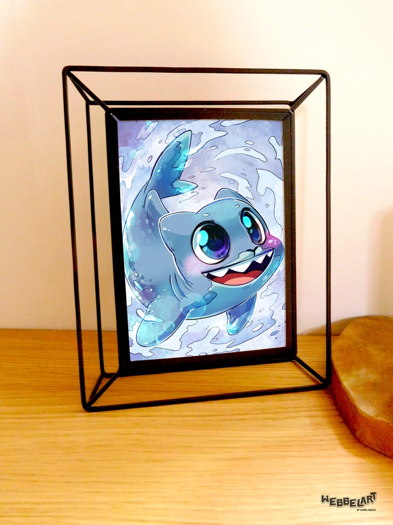 Artprint - Cosplay Kitty Little Shark