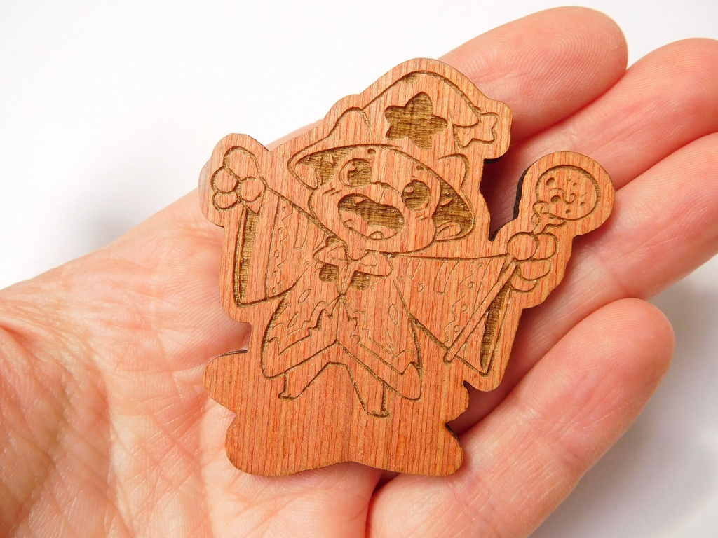 Cosplay Kitty Wizard - Wooden Pin