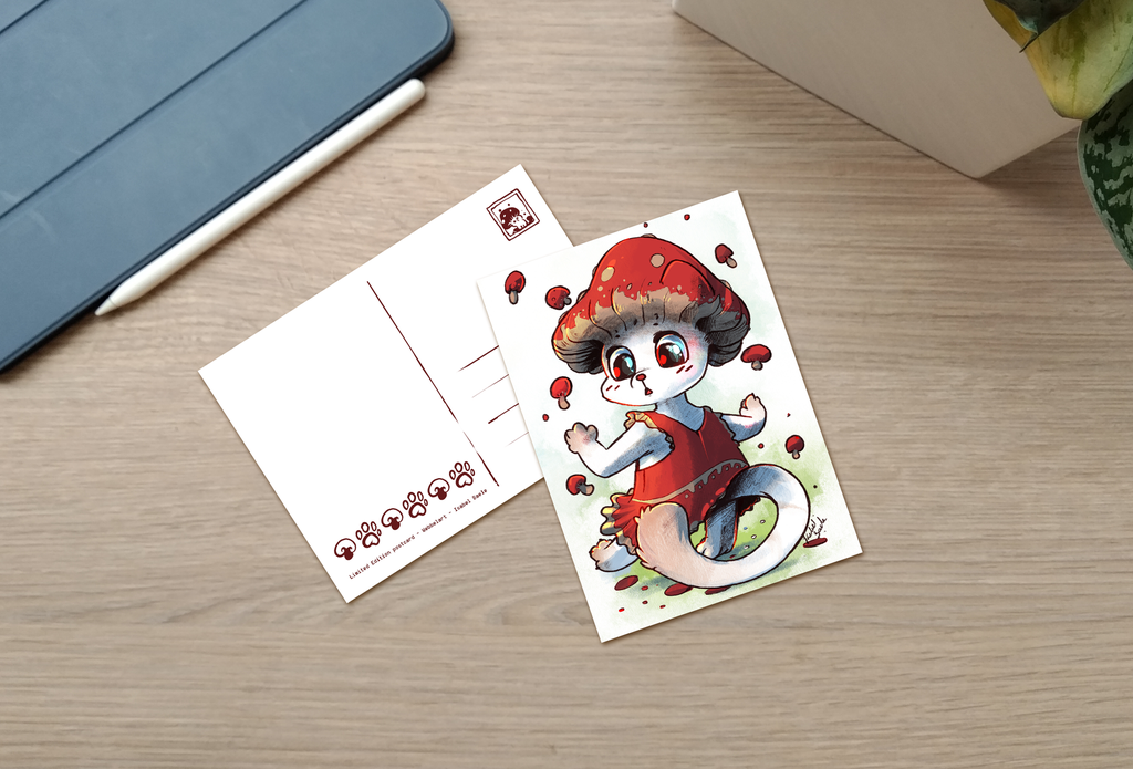 Postcard - Mushroom Kitty