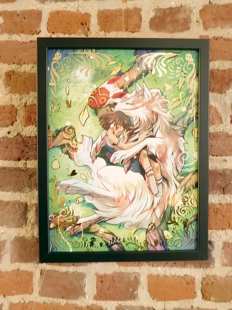 Princess Mononoke - Gold foil print - Limited edition