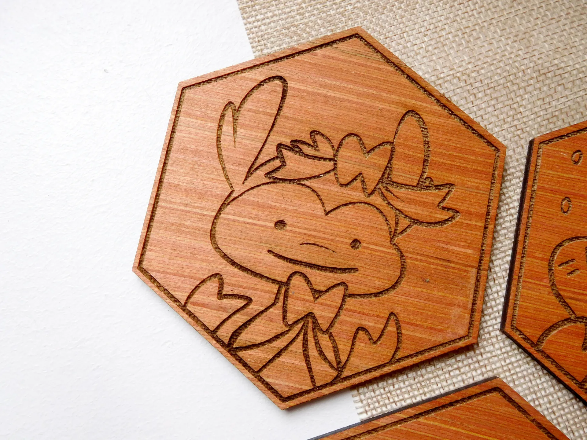 Wooden Coaster - Ditto Sylveon