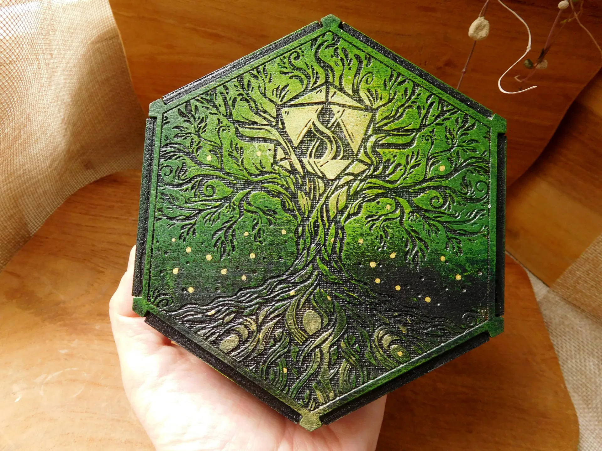 Dice Tray - Night green Yggdrasil
