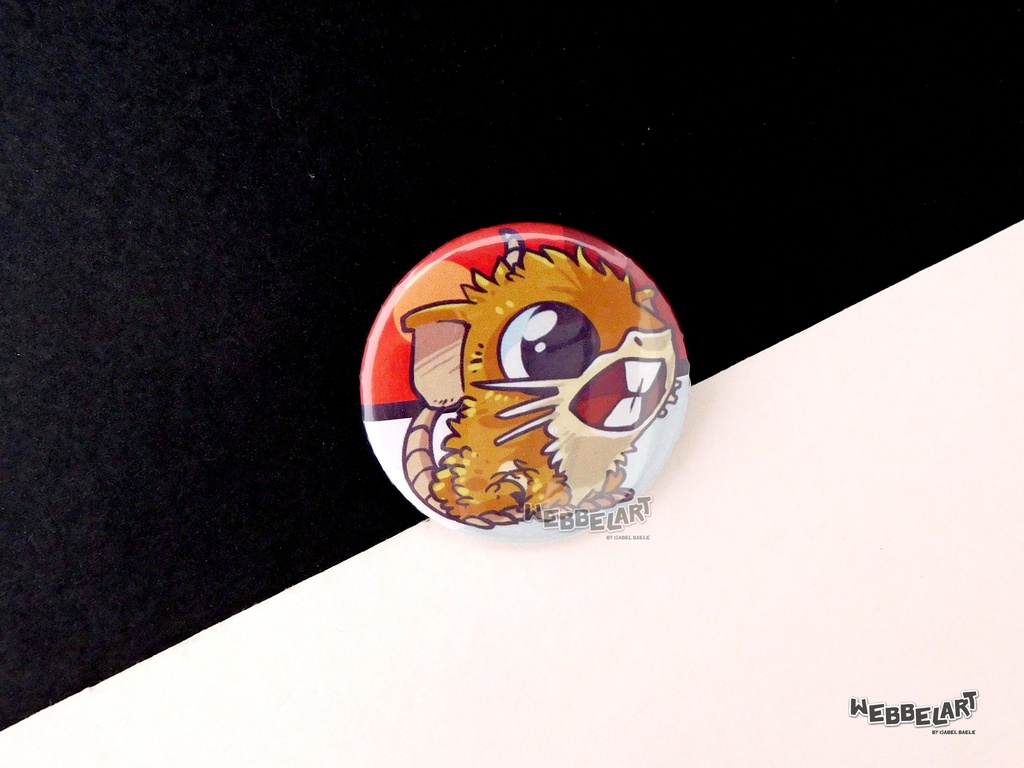 Button - Raticate- 38mm Badge - #020
