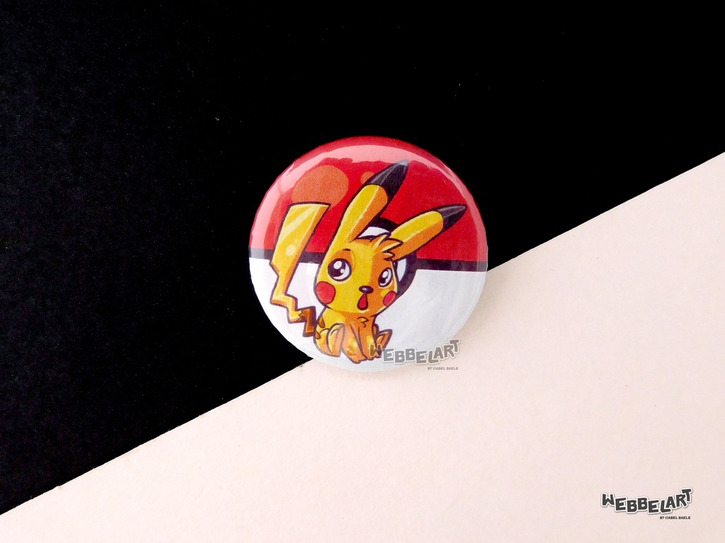 Button - Pikachu - 38mm Badge - #025