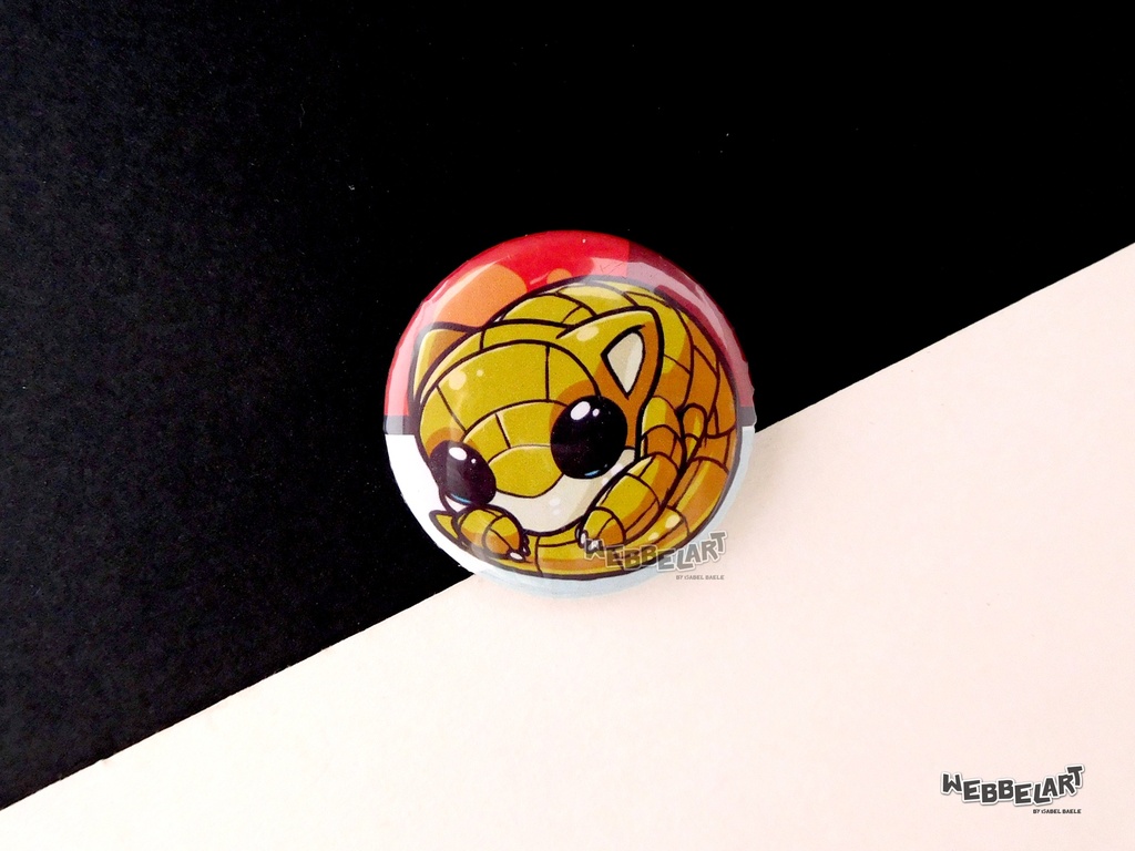 Button - Sandshrew - 38mm Badge - #027