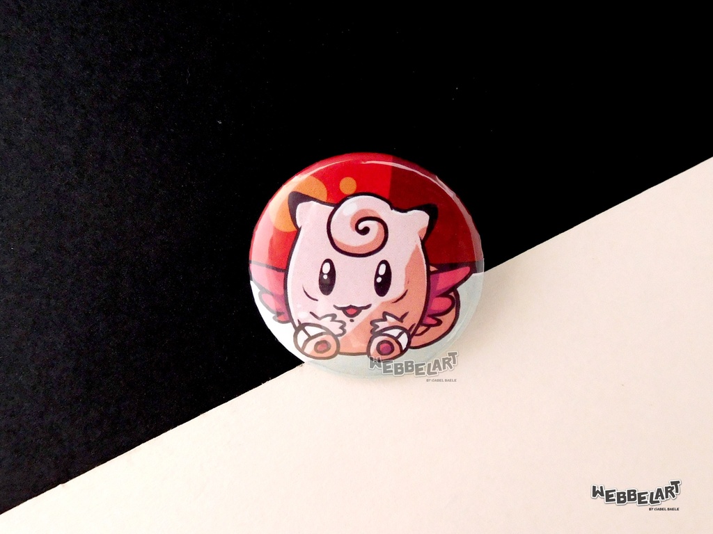 Button - Clefable - 38mm Badge - #036