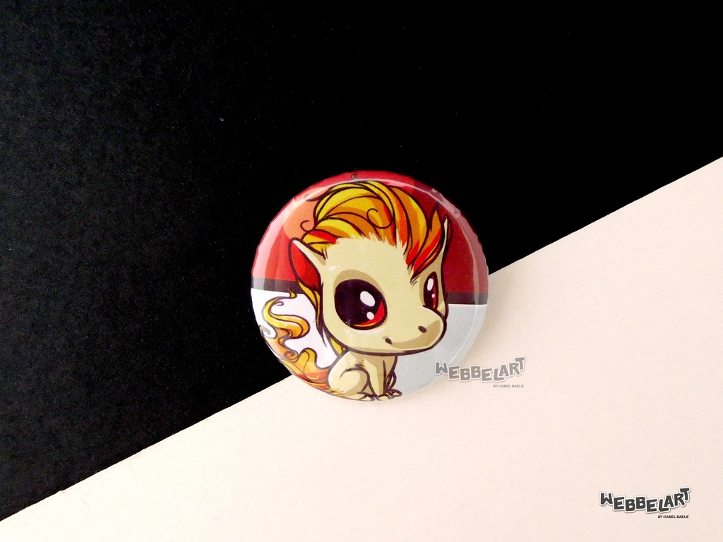 Button - Ponyta - 38mm Badge - #077