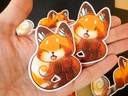 Curled Sitting Red Panda Sticker