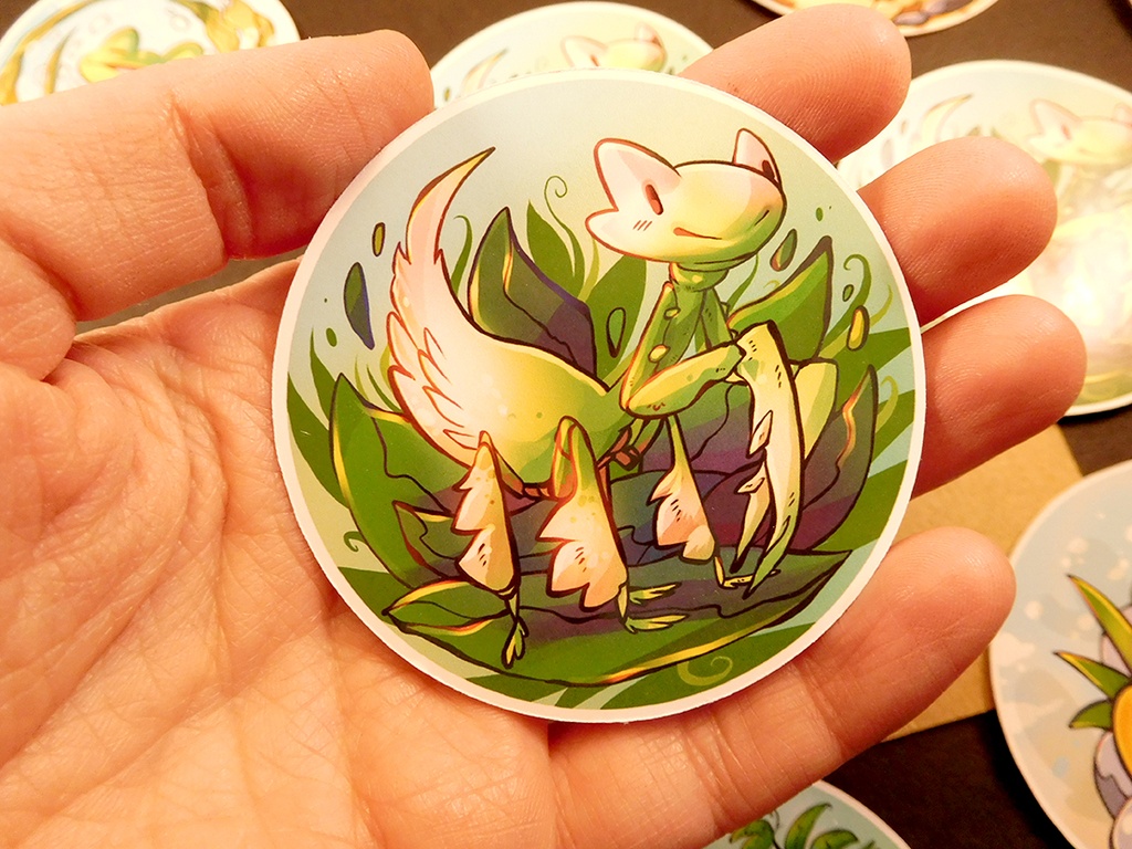 Round Orchid Mantis Sticker