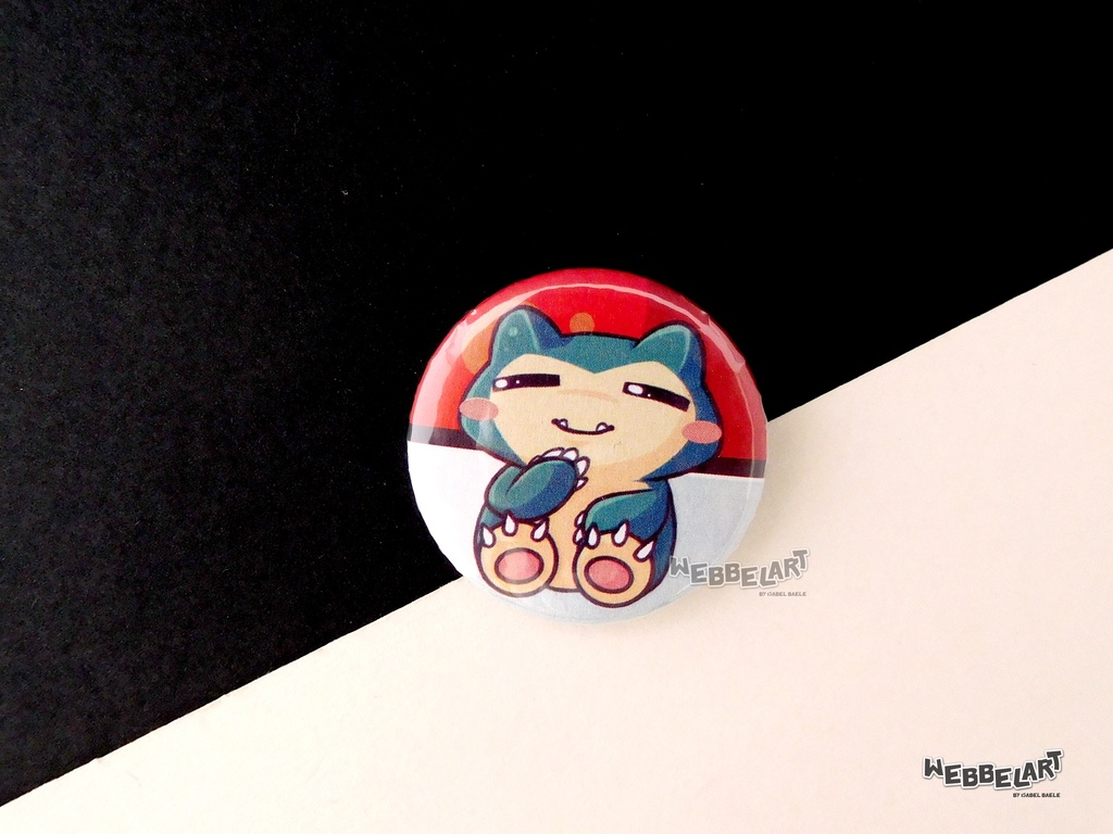 Button - Snorlax - 38mm Badge - #143