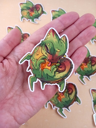 Lizard dragon Gold hoarder - Sticker