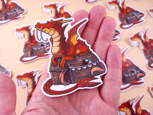 Dragon and it's mimic chest - Sticker